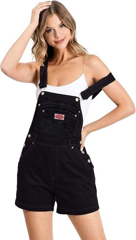 Revolt Women's Juniors Classic Twill Short Overalls (Solid Navy Blue, 20) in Kuwait