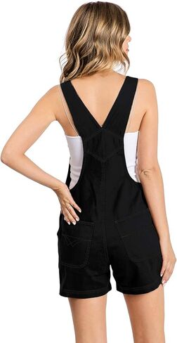 Revolt Women's Juniors Classic Twill Short Overalls (Solid Navy Blue, 20) in Kuwait
