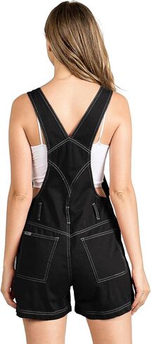 Revolt Women's Juniors Classic Twill Short Overalls (Solid Navy Blue, 20) in Kuwait