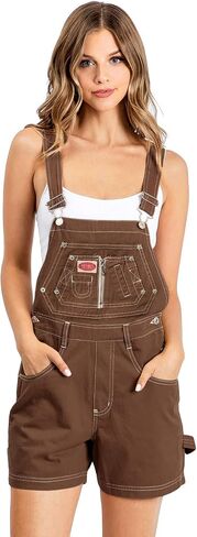 Revolt Women's Juniors Classic Twill Short Overalls (Solid Navy Blue, 20) in Kuwait