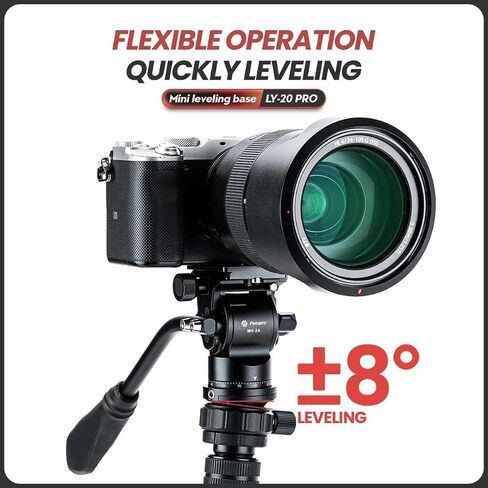 Fotopro Tripod Leveling Base 60mm Camera Level with Bubble Level Aluminium ±15° Adjustment Plate with 1/4" 3/8" Mounting Screws for Tripod Head, Compatible with DSLR Camera Camcorder, LY-60 in Kuwait