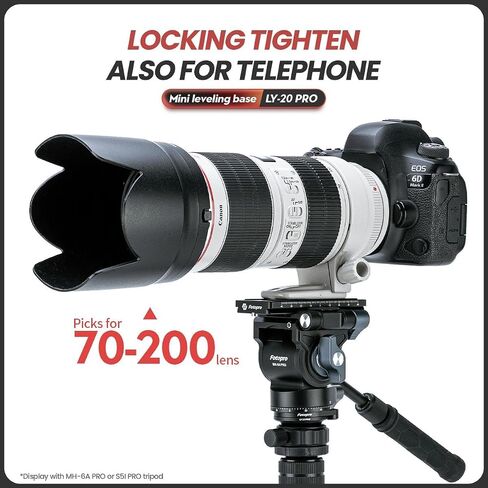 Fotopro Tripod Leveling Base 60mm Camera Level with Bubble Level Aluminium ±15° Adjustment Plate with 1/4" 3/8" Mounting Screws for Tripod Head, Compatible with DSLR Camera Camcorder, LY-60 in Kuwait