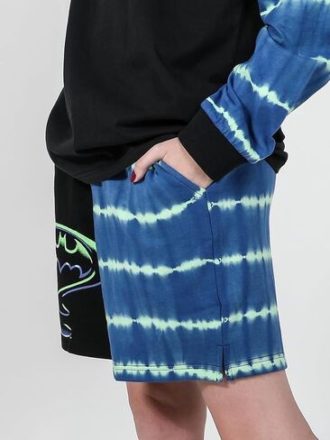 Batman Forever Bized Batman & Riddler Logo Black & Tie-Dye Shorts in Saudi Arabia