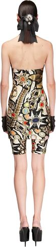 AREA Gemstone Chain Printed Halter Mini Dress in Saudi Arabia