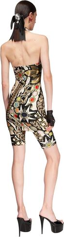 AREA Gemstone Chain Printed Halter Mini Dress in Saudi Arabia