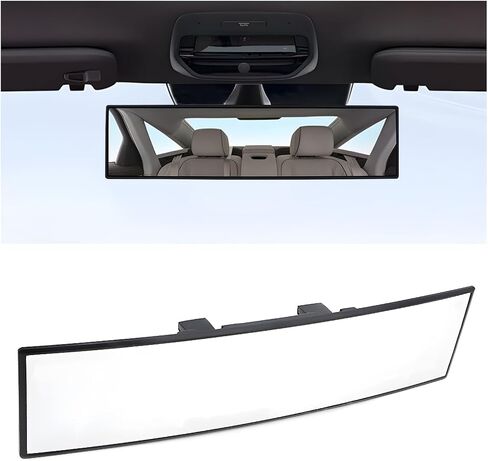 Mandark Car Rear View Mirror, 12 Inch Panoramic Clip On Convex Auto Rearview Mirror, HD Anti Glare & Wide Viewing Range Vehicle Interior Accessories, Universal for SUV Sedan Truck (Whtie) in Saudi Arabia