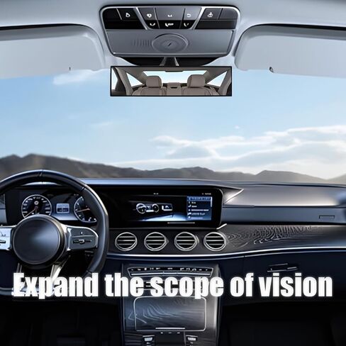 Mandark Car Rear View Mirror, 12 Inch Panoramic Clip On Convex Auto Rearview Mirror, HD Anti Glare & Wide Viewing Range Vehicle Interior Accessories, Universal for SUV Sedan Truck (Whtie) in Saudi Arabia
