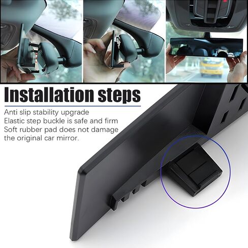 Mandark Car Rear View Mirror, 12 Inch Panoramic Clip On Convex Auto Rearview Mirror, HD Anti Glare & Wide Viewing Range Vehicle Interior Accessories, Universal for SUV Sedan Truck (Whtie) in Saudi Arabia