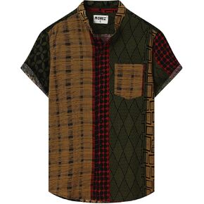 قميص هاواي من الأزهار قصيرة الأكمام القمصان الصيفية العطلة طباعة زر غير رسمي لأسفل قميص الشاطئ in Kuwait