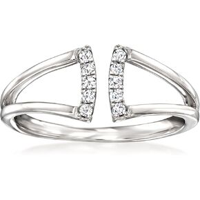 Pure Collection by Ross-Simons 0.10 ct. t.w. Diamond Open-Space Ring in Sterling Silver in Saudi Arabia