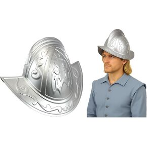 Nicky Bigs Novelties خوذة الفضة الفاتنة للبالغين ديلوكس Morion Morion Assume Assuity Cosplay Cosplay Date Median Median For Halloween Renaissance Gollplay in Kuwait