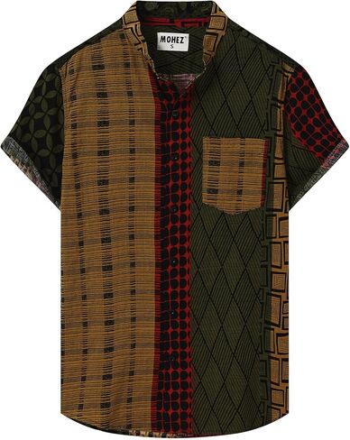 قميص هاواي من الأزهار قصيرة الأكمام القمصان الصيفية العطلة طباعة زر غير رسمي لأسفل قميص الشاطئ in Kuwait