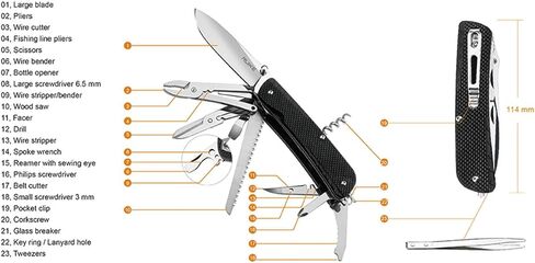 سكين رويكي متعدد الوظائف، اسود، G10 (LD41-B) in Kuwait