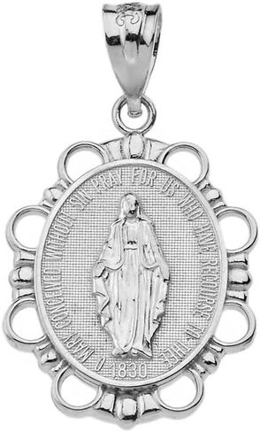 المجوهرات الدينية الذهب Claddagh غرامة 925 الجنيه الاسترليني الميدالية المعجزة من قلادة مريم العذراء المباركة (صغيرة) in Saudi Arabia