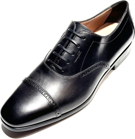 Genuine RILEY Black Leather Cap Toe Embossed Signature Oxford Men's Dress Shoes (Salvatore, Nero in Saudi Arabia