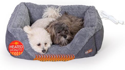 سرير كلب K&H Pet Products Thermo-Pet Lounge Sleeper داخلي مُدفأ للكلاب والقطط الصغيرة - وسادة تدفئة أوتوماتيكية للكلاب في الداخل، سرير وسادة مهدئ دافئ، يمكن غسله في الغسالة - صغير 20.5 بوصة × 19.5 بوصة × 6.5 بوصة in Saudi Arabia