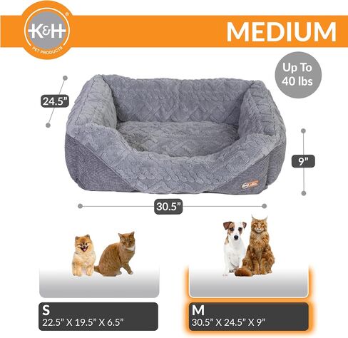 سرير كلب K&H Pet Products Thermo-Pet Lounge Sleeper داخلي مُدفأ للكلاب والقطط الصغيرة - وسادة تدفئة أوتوماتيكية للكلاب في الداخل، سرير وسادة مهدئ دافئ، يمكن غسله في الغسالة - صغير 20.5 بوصة × 19.5 بوصة × 6.5 بوصة in Saudi Arabia