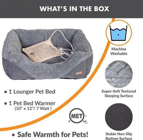 سرير كلب K&H Pet Products Thermo-Pet Lounge Sleeper داخلي مُدفأ للكلاب والقطط الصغيرة - وسادة تدفئة أوتوماتيكية للكلاب في الداخل، سرير وسادة مهدئ دافئ، يمكن غسله في الغسالة - صغير 20.5 بوصة × 19.5 بوصة × 6.5 بوصة in Saudi Arabia