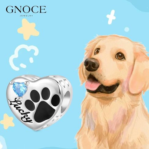 GNOCE Personalized Loving Pet Paw Photo Charm Bracelet for Women, S925 Sterling Silver Dangle Charms for Women Wife, Valentine‘s Day, Mother’s Day Jewelry in Saudi Arabia
