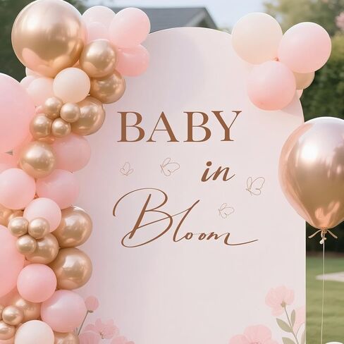 Baby in Bloom Baby Shower Decorations Party Sign Stickers for Balloon Arch Backdrop Decal Boy or Girl Gender Reveal Decor - Brown in Kuwait