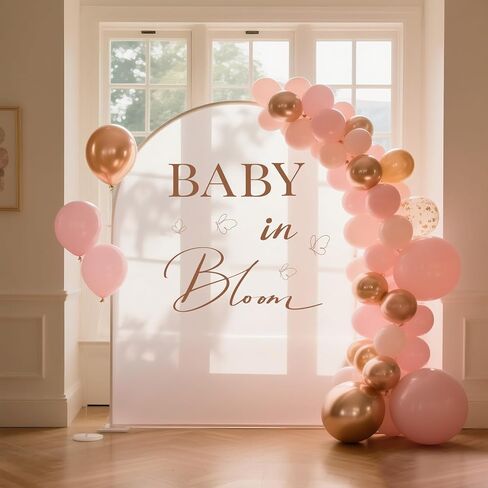 Baby in Bloom Baby Shower Decorations Party Sign Stickers for Balloon Arch Backdrop Decal Boy or Girl Gender Reveal Decor - Brown in Kuwait