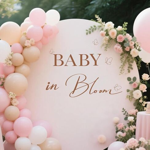 Baby in Bloom Baby Shower Decorations Party Sign Stickers for Balloon Arch Backdrop Decal Boy or Girl Gender Reveal Decor - Brown in Kuwait