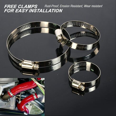 G-PLUS Silicone Radiator Coolant Hose Pipe Kit w/Clamps Compatible With Ford Mustang 1967-1970/ Falcon Ranchero Fairlane 1967-1969/ Torino 1968-1969/ Mercury Cougar/Xr7 V8 1968-1970 (Black 2PCS) in Saudi Arabia