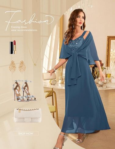 BeryLove Formal Wedding Guest Sequin Mother of The Bride Dress Evening Dresses in Saudi Arabia