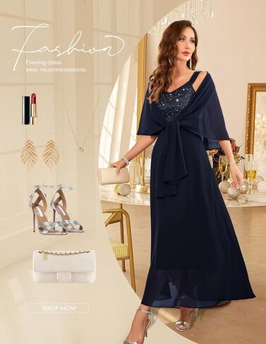 BeryLove Formal Wedding Guest Sequin Mother of The Bride Dress Evening Dresses in Saudi Arabia