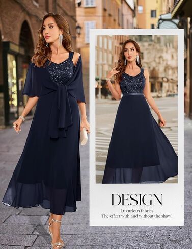 BeryLove Formal Wedding Guest Sequin Mother of The Bride Dress Evening Dresses in Saudi Arabia