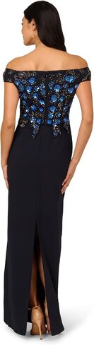 Adrianna Papell Women's Bead Crepe Column Dress in Saudi Arabia