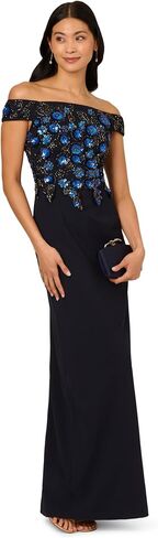 Adrianna Papell Women's Bead Crepe Column Dress in Saudi Arabia