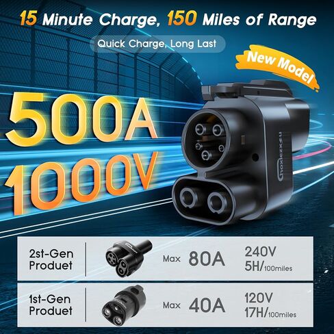 NACS to CCS1 Adapter for Tesla Supercharger V3 & V4-500A 1000V Fast Charging Compatible with Ford/General Motors/Genesis/Hyundai/Lucid/Mercedes-Benz/Nissan/Polestar/Rivian/Volvo in Saudi Arabia