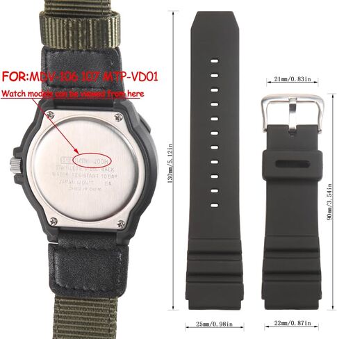 سليكون ساعة ساعة متوافقة مع Casio MDV106-1A AMW320R AMW320D MEN RUBBER RATBER STRAP USISEX DIVER SPORTS METAL in Saudi Arabia