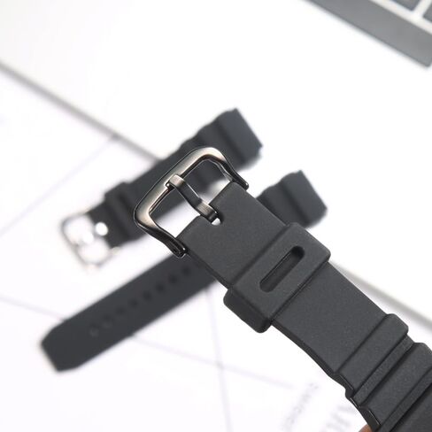 سليكون ساعة ساعة متوافقة مع Casio MDV106-1A AMW320R AMW320D MEN RUBBER RATBER STRAP USISEX DIVER SPORTS METAL in Saudi Arabia