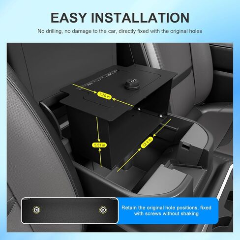 Center Console Safe Organizer Compatible with 2023-2025 Chevy Silverado GMC Sierra 1500 Redesigned 2022 Model Lock Box Console Safe Vault Replacement for 2022-2025 Chevy Silverado Accessories in Saudi Arabia