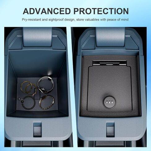 Center Console Safe Organizer Compatible with 2023-2025 Chevy Silverado GMC Sierra 1500 Redesigned 2022 Model Lock Box Console Safe Vault Replacement for 2022-2025 Chevy Silverado Accessories in Saudi Arabia