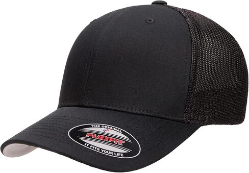 FlexFit 6511 مجهزة Mid-profile Mesh Mesh Planels Cap | حزمة السائبة المتاحة in Kuwait
