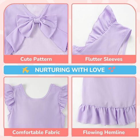 LQSZ Girls Summer Tie Back Dress Ruffle Sleeve A-Line for Beach Brithday Dance Party Size 3-12 Years in Kuwait