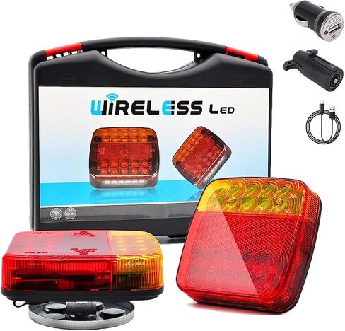 Magnetic Wireless Tail Lights for Trailer, 2025 Upgraded Wireless Trailer Lights Kit, Rechargeable Magnetic Led Trailers Light, for Truck, Rv, Camper, Boat, Carava (Magnetic type) in Saudi Arabia
