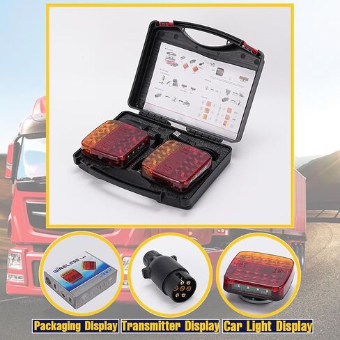 Magnetic Wireless Tail Lights for Trailer, 2025 Upgraded Wireless Trailer Lights Kit, Rechargeable Magnetic Led Trailers Light, for Truck, Rv, Camper, Boat, Carava (Magnetic type) in Saudi Arabia