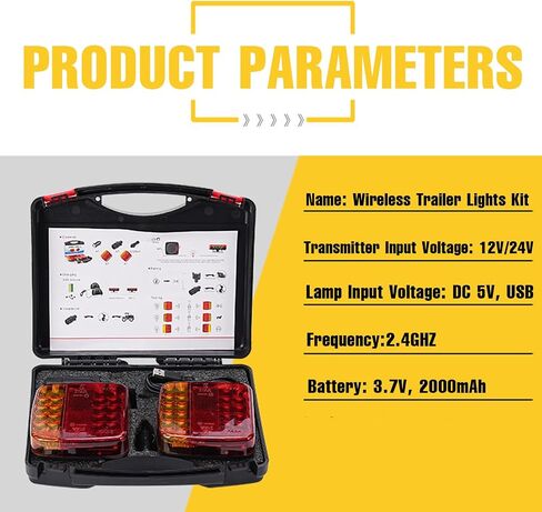 Magnetic Wireless Tail Lights for Trailer, 2025 Upgraded Wireless Trailer Lights Kit, Rechargeable Magnetic Led Trailers Light, for Truck, Rv, Camper, Boat, Carava (Magnetic type) in Saudi Arabia