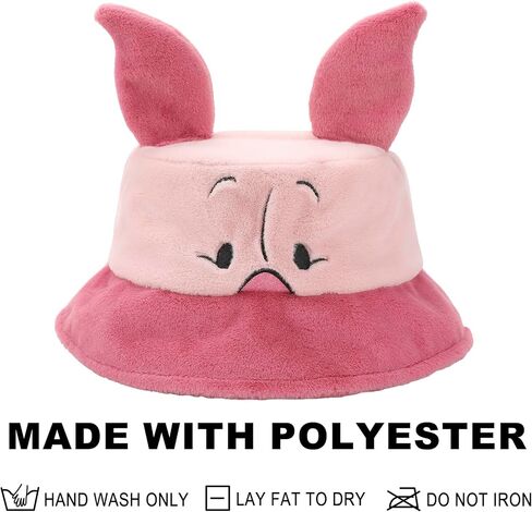 BioWorld Winnie the Pooh Piglet Pink Short Faux Fur Bucket Hat in Saudi Arabia