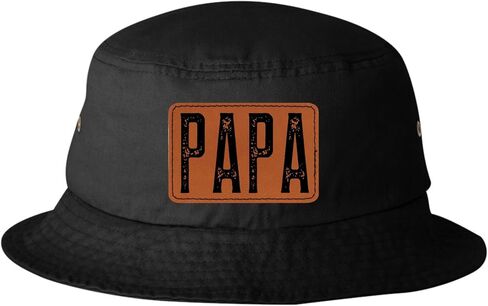 Go All Out Papa Leather Patch Bucket Visor Embroidered Cap Dad Hat in Saudi Arabia