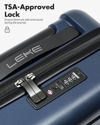 Lekesky 16 بوصة حمل على شركة طيران معتمدة ، حقيبة قذيفة صلبة مع قفل TSA ، عجلات سبينر خفيفة الوزن ABS ABS حمولة على الرحلات عطلة نهاية الأسبوع للرجال ، أزرق ، أزرق in Kuwait