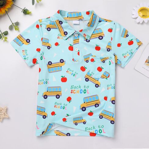 عودة Idopip إلى قمصان المدارس للأولاد في اليوم الأول من THE-School T-Shirt Kids Kids Short Summer Print Summer Tops Tops Complements in Saudi Arabia