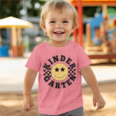 Kekemi Kid Boy Girl اليوم الأول من قمصان المدرسة ابتسامة وجه روضة الأطفال تي شيرت الأطفال العودة إلى ملابس المدرسة المحملات في مرحلة ما قبل المدرسة in Kuwait