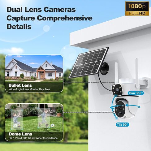 4G LTE Cellular Solar Security Camera Wireless Outdoor, W/Changeable SIM Card&32GB SD,Spotlight Alarm,Color Night Vision,Two-Way Audio,Solar Powered, HD Camera,Motion Detection in Saudi Arabia