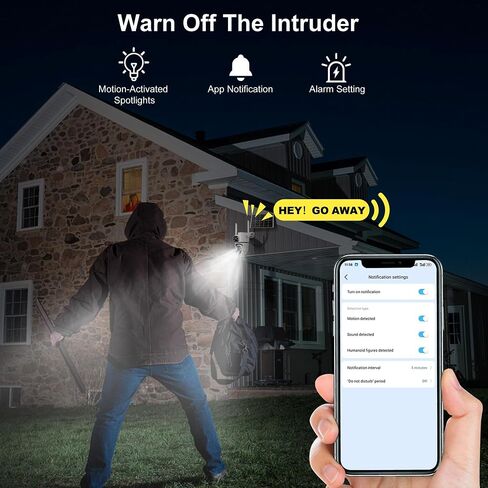 4G LTE Cellular Solar Security Camera Wireless Outdoor, W/Changeable SIM Card&32GB SD,Spotlight Alarm,Color Night Vision,Two-Way Audio,Solar Powered, HD Camera,Motion Detection in Saudi Arabia