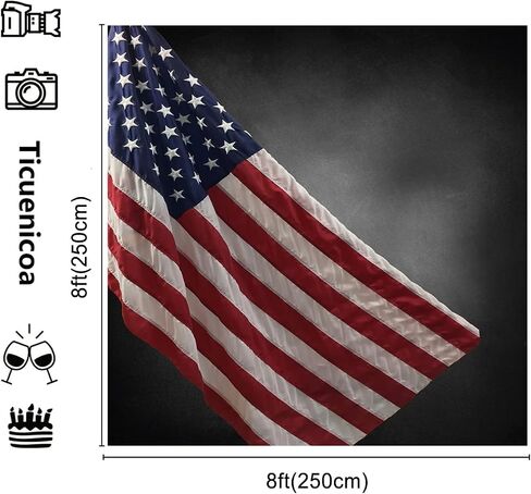 5x7ft 4th of July Background Soft Fabric Background for Decor Black and Grey Photo Booth Backdrop for Portrait Independence Day Flag Backdrop in Kuwait